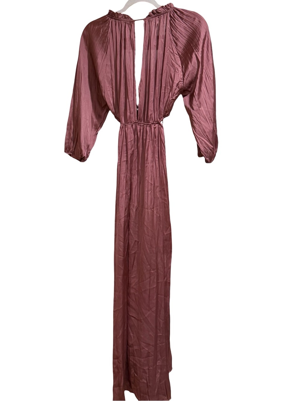 ✨ Zara Satin Effect Cutout Midi Dress Plum Purple Size XS Elegant Slip Dress - Picture 6 of 13
